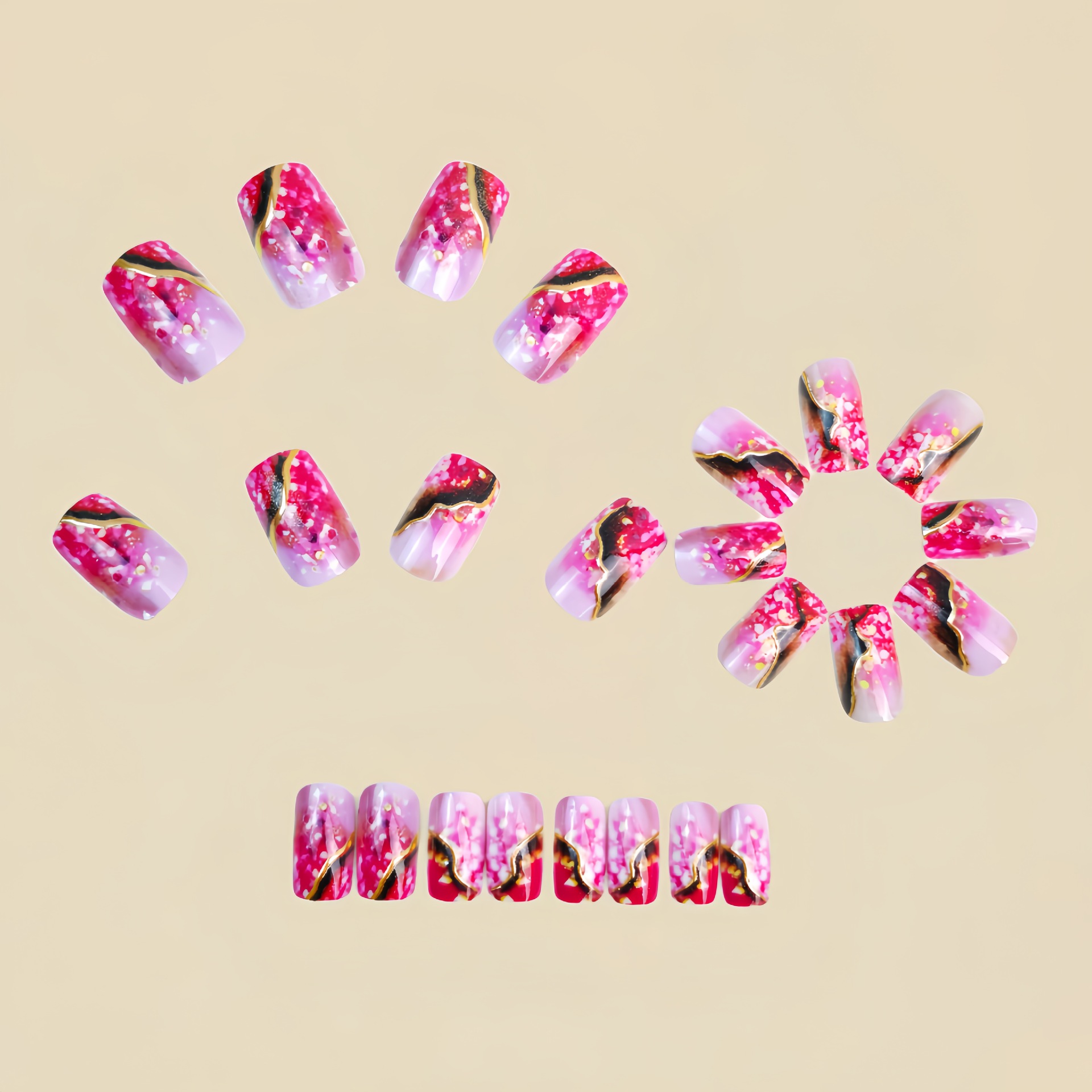 Medium fake nails for women gi - огляд і ціна Nail Art Fake Nails