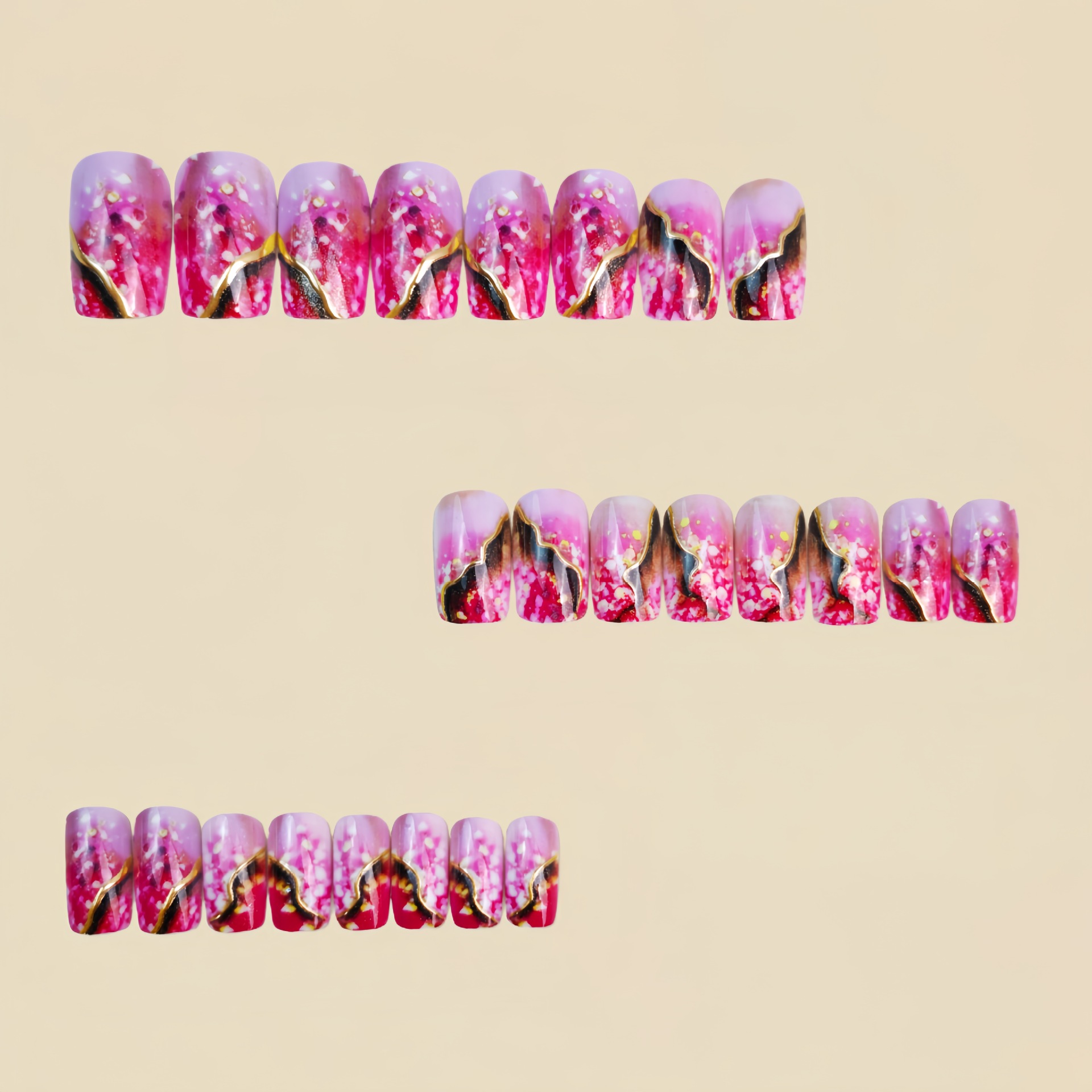 Medium fake nails for women gi - огляд і ціна Nail Art Fake Nails