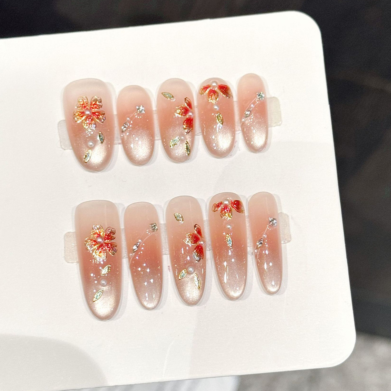 10pcs Handmade Fake Nails Pres - огляд і ціна Nail Art Pink