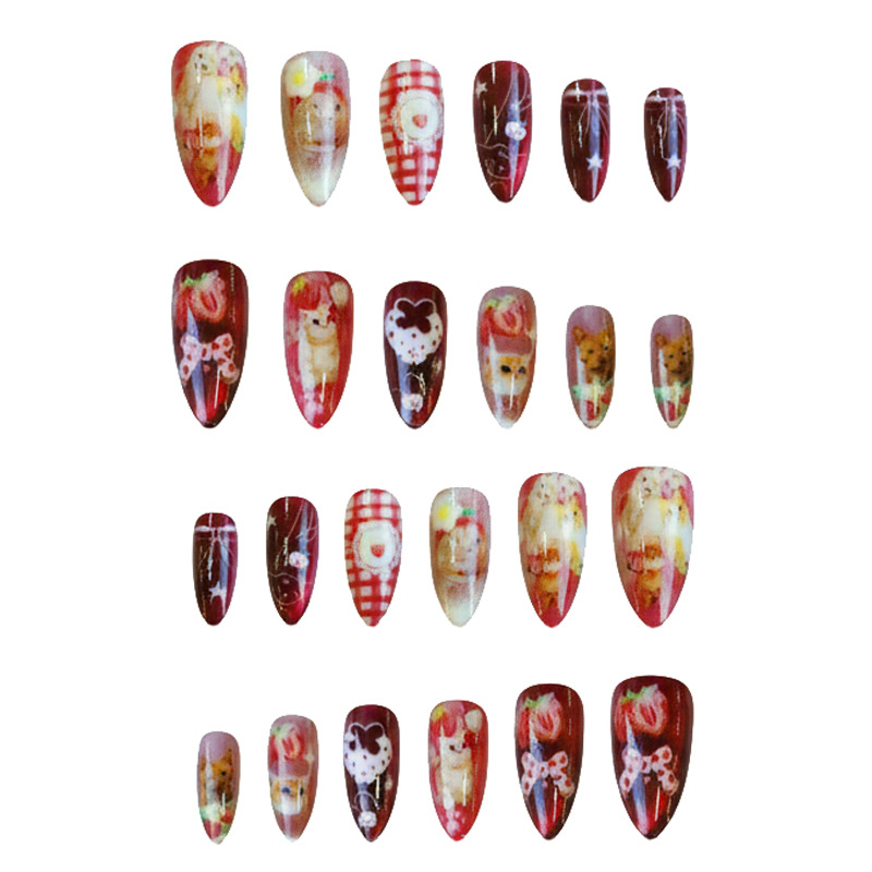 24pcs Strawberry Cat's Eye Pre - огляд і ціна Nail Art Cat Eye