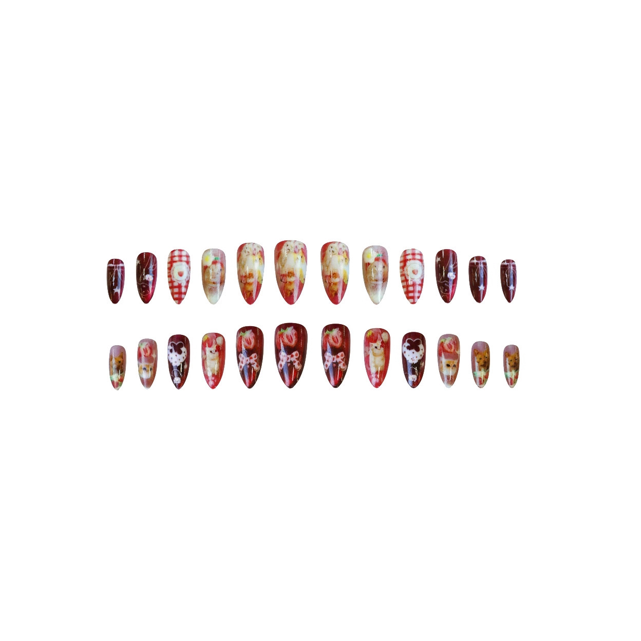 24pcs Strawberry Cat's Eye Pre - огляд і ціна Nail Art Cat Eye