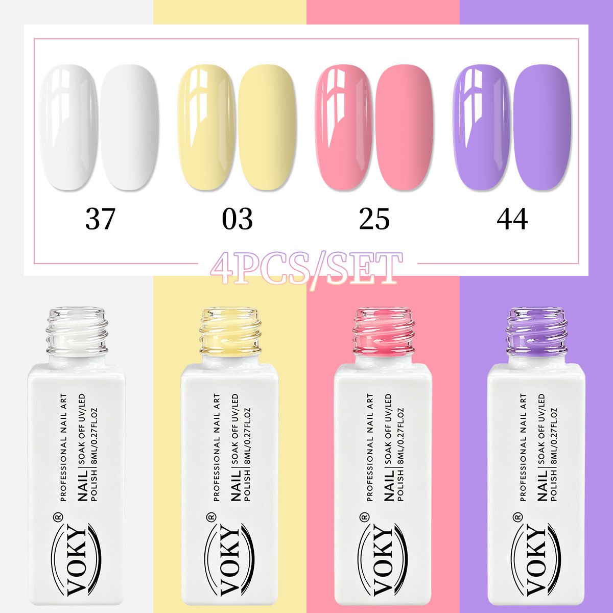 VOKY 4-piece macaron elegant s - огляд і ціна Nail Art Yellow