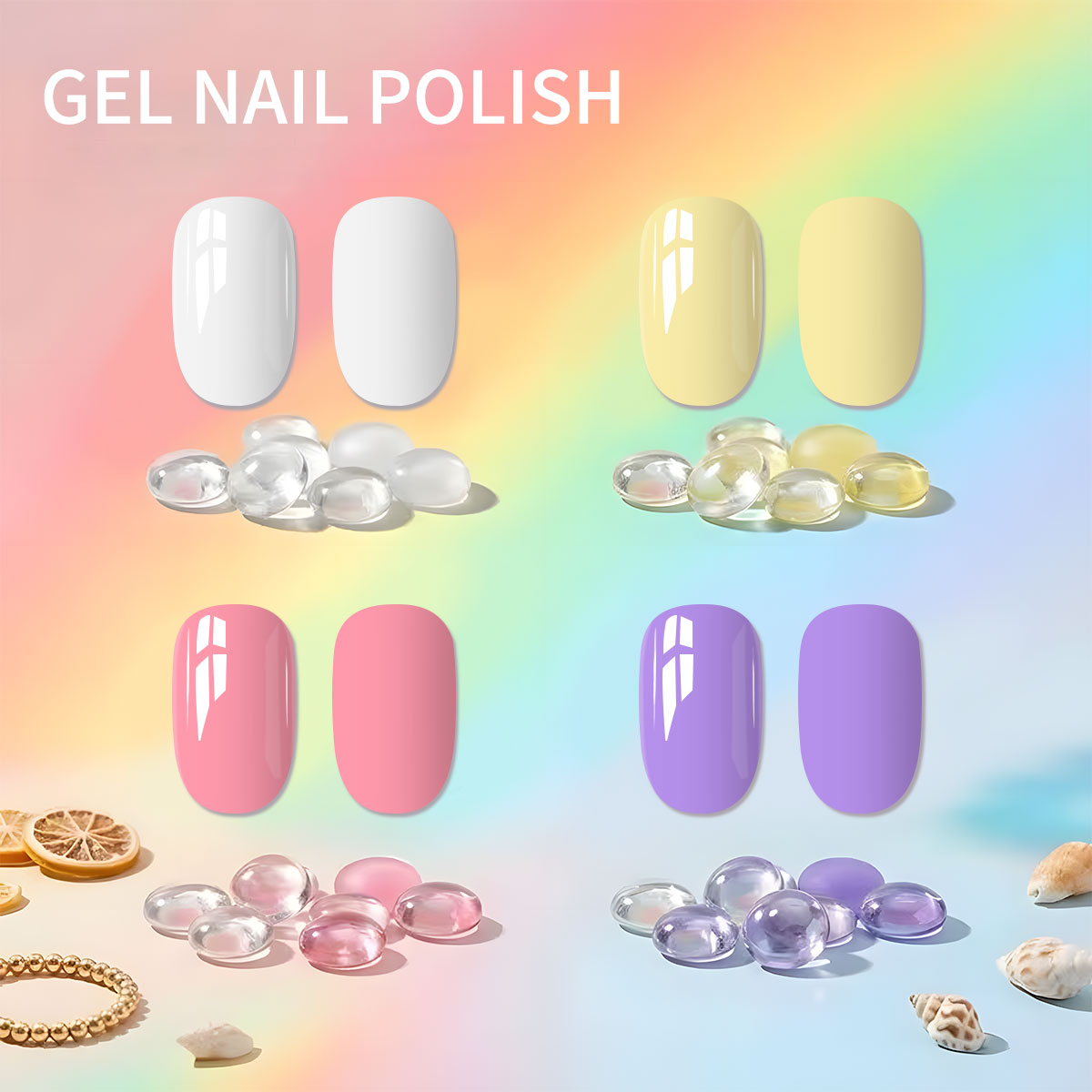 VOKY 4-piece macaron elegant s - огляд і ціна Nail Art Yellow